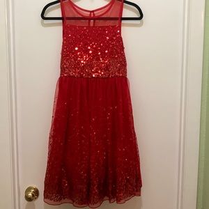 Sparkly red formal dress